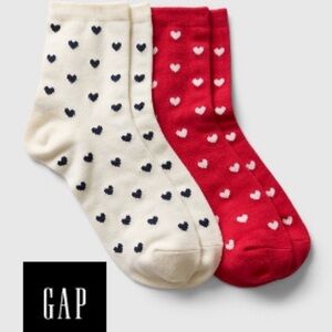 🏷️ GAP Heart Pattern Crew Socks, 2-pack